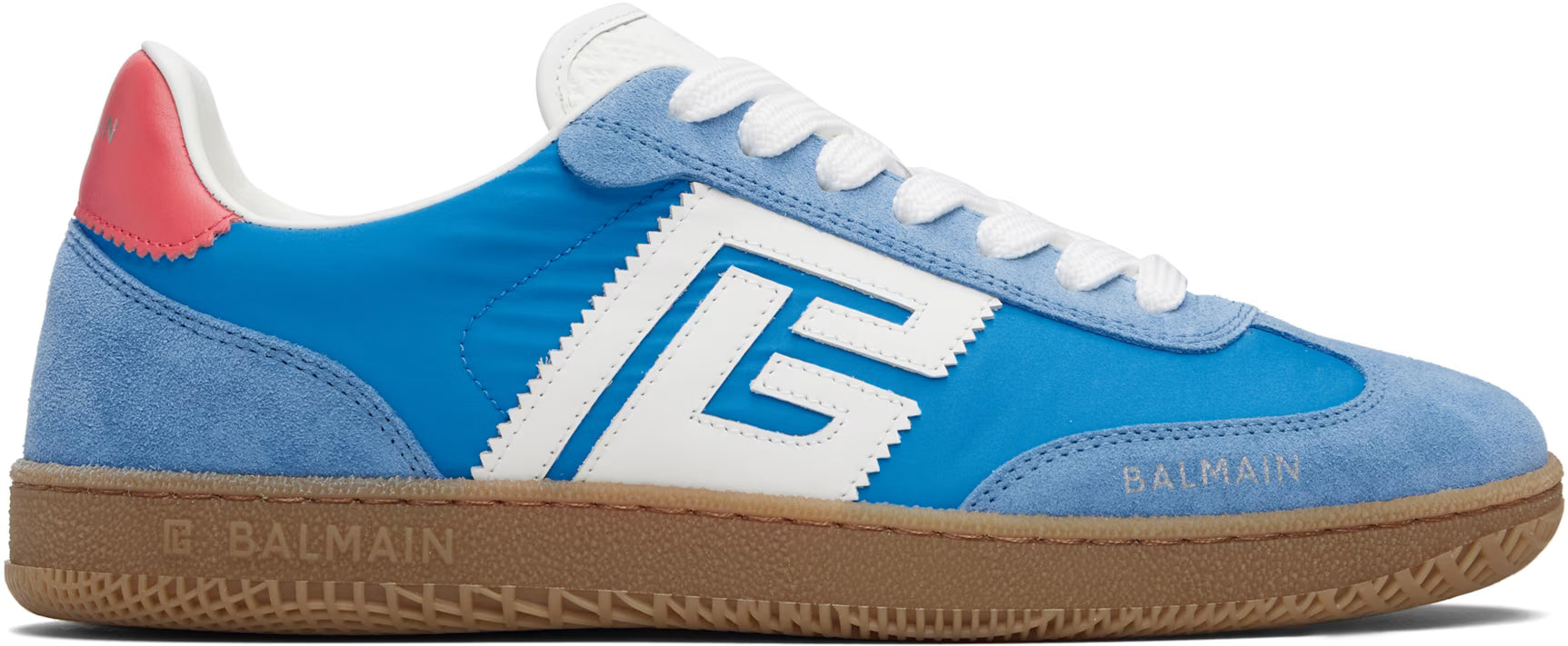 Balmain Blue Swan Suede & Nylon Sneakers