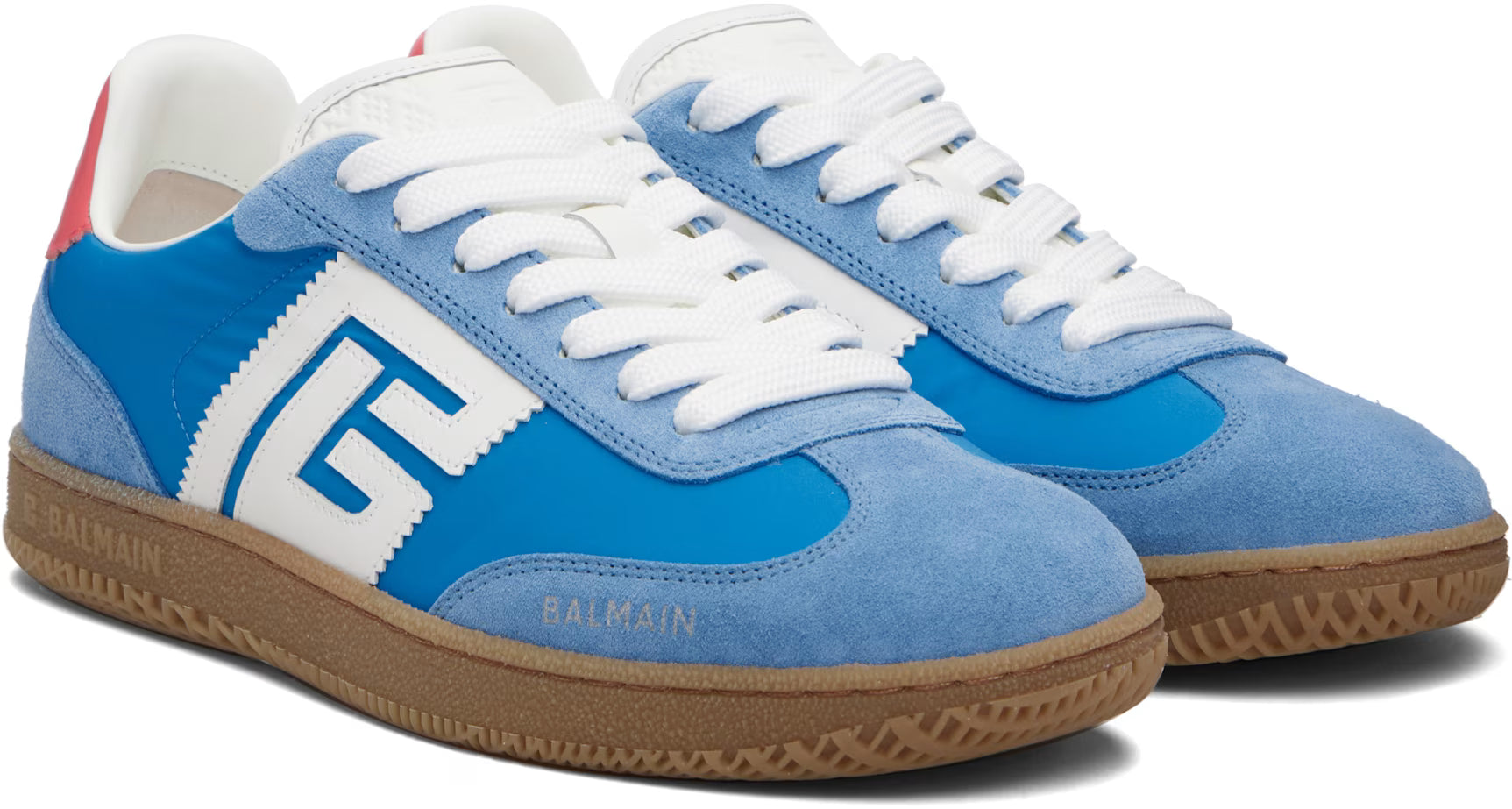 Balmain Blue Swan Suede & Nylon Sneakers