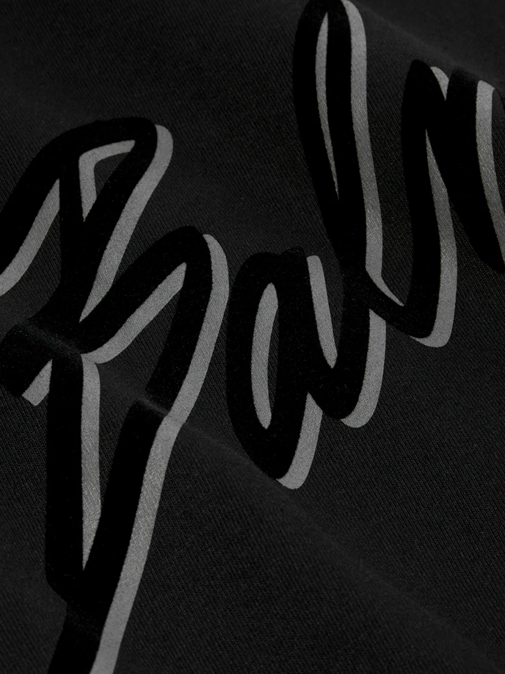 Balmain Flocked Balmain Black Letter Logo T-Shirt in Black