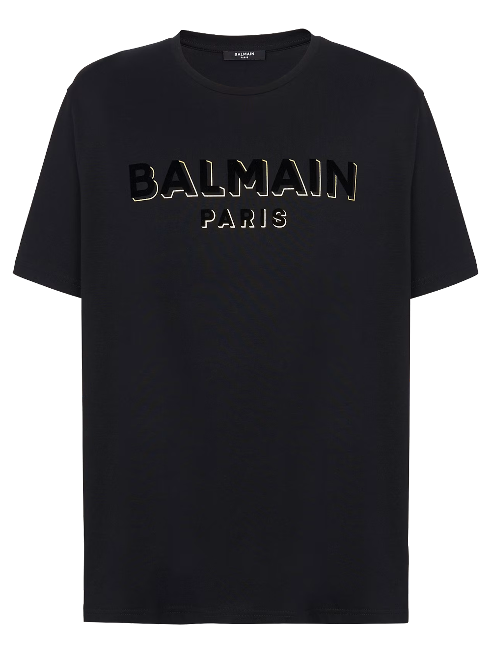Balmain Crewneck Oversized T-shirt with Velvet Logo Black