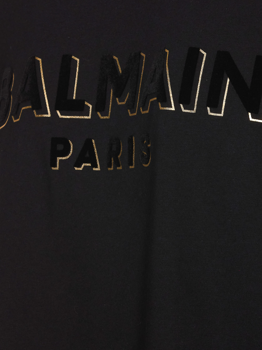 Balmain Crewneck Oversized T-shirt with Velvet Logo Black