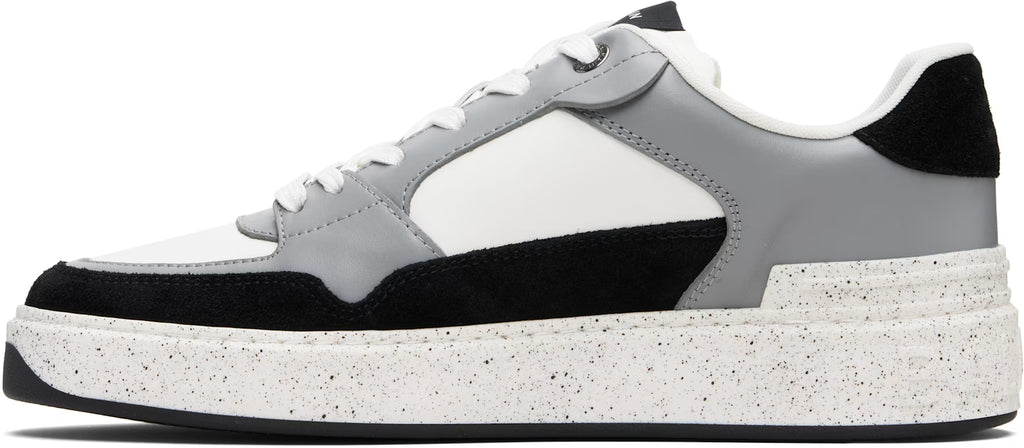Balmain Gray & White B-Court Flip Suede Sneakers