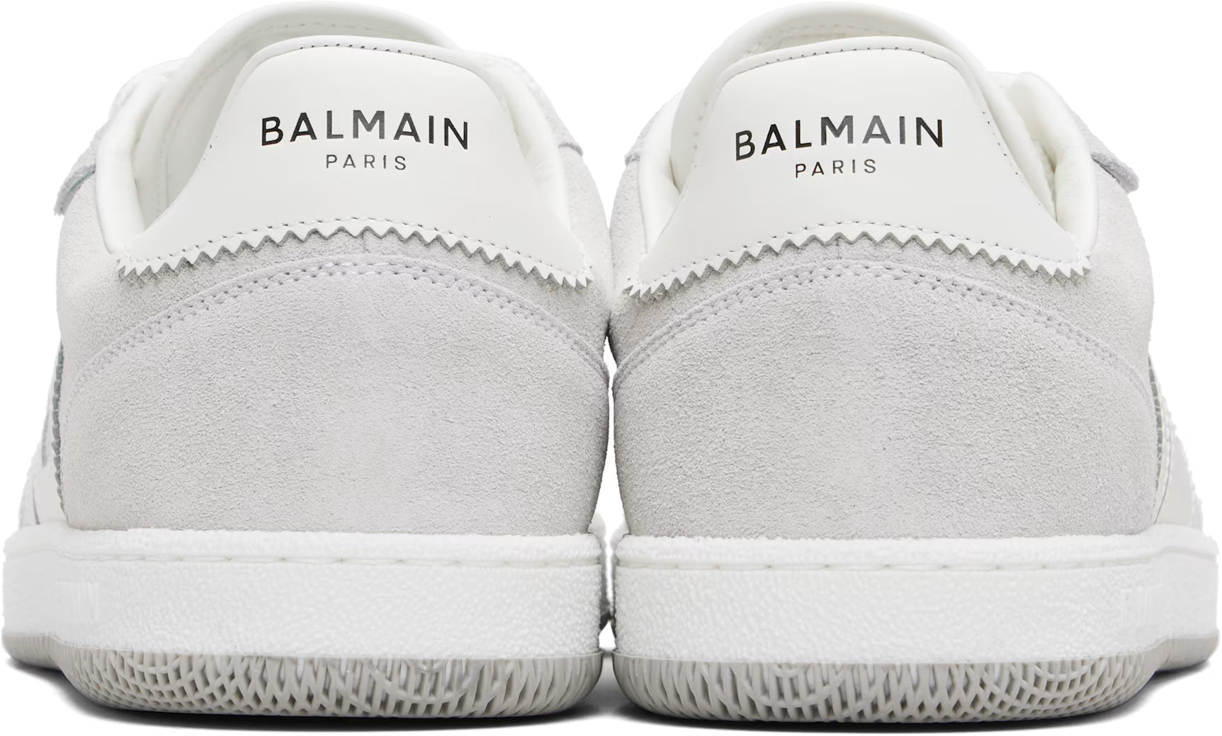 Balmain Gray Swan Suede & Smooth Leather Sneakers
