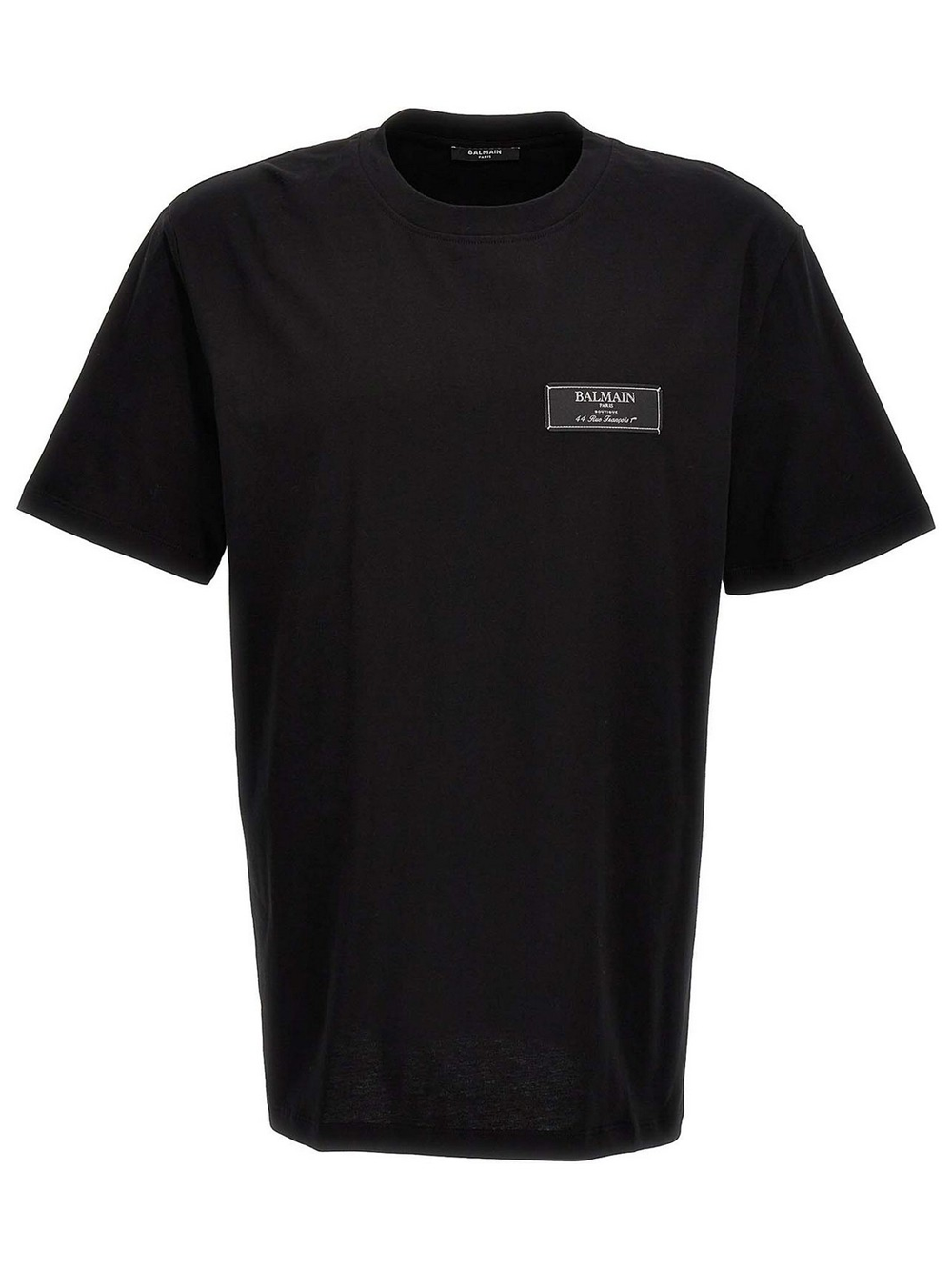 Balmain Logo Patch T-Shirt in Black