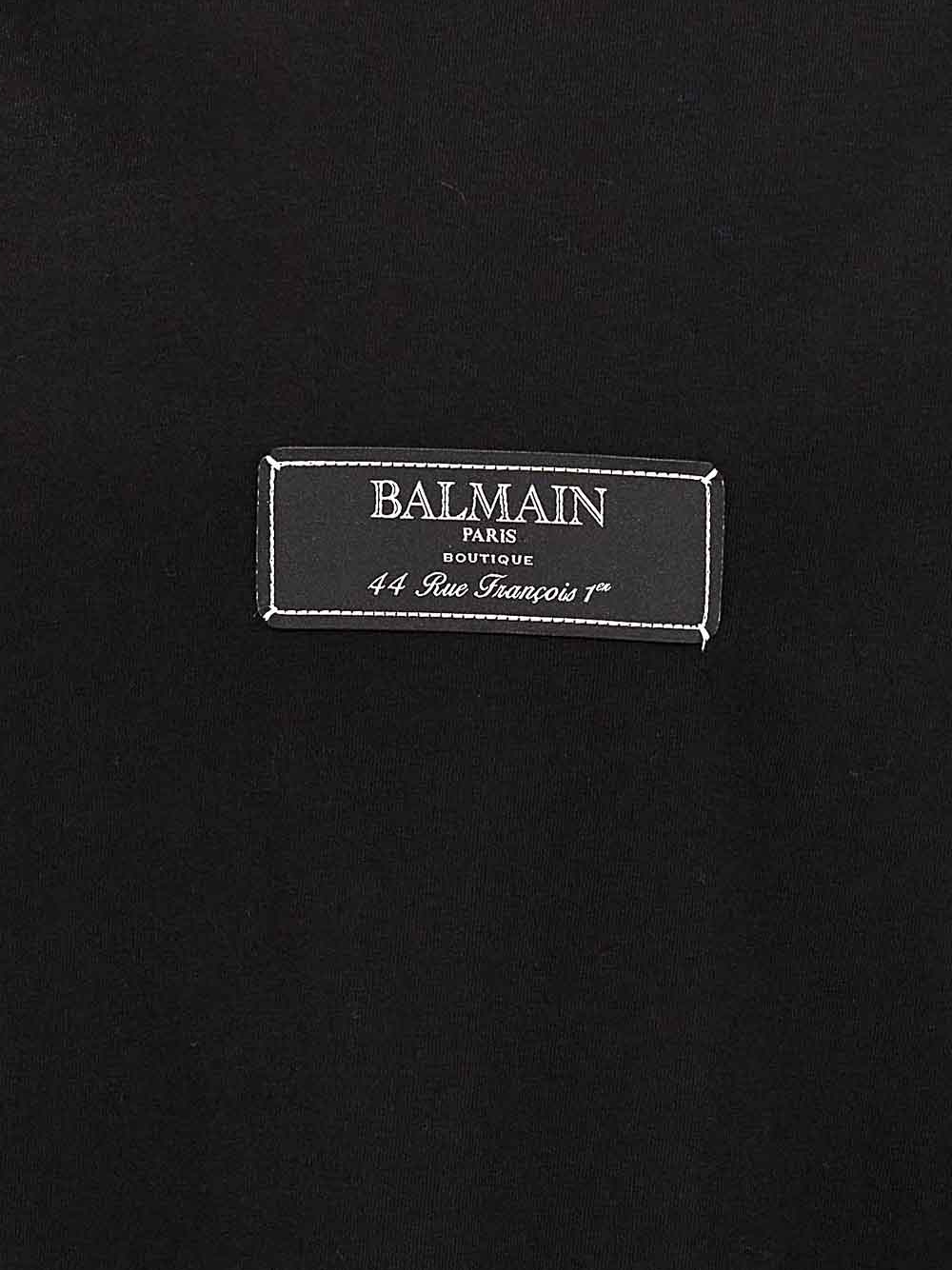 Balmain Logo Patch T-Shirt in Black