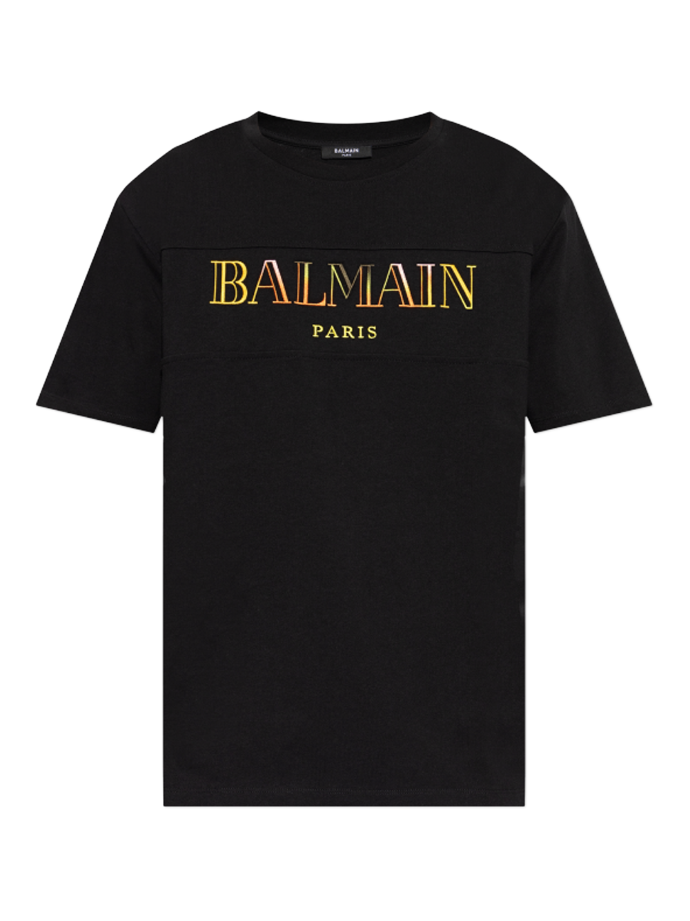 Balmain Paris Multi-Coloured Embroidered Logo Oversized T-Shirt in Black