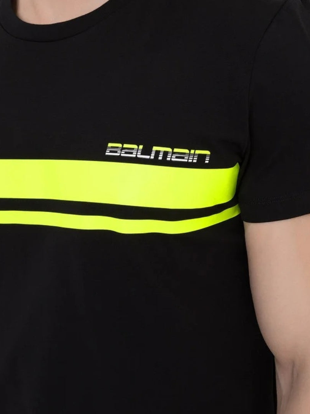 Balmain Neon Logo T-Shirt in Black