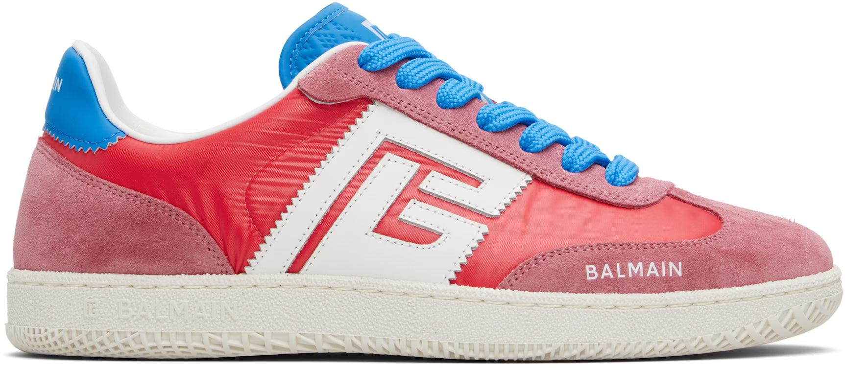 Balmain Red Swan Suede & Nylon Sneakers