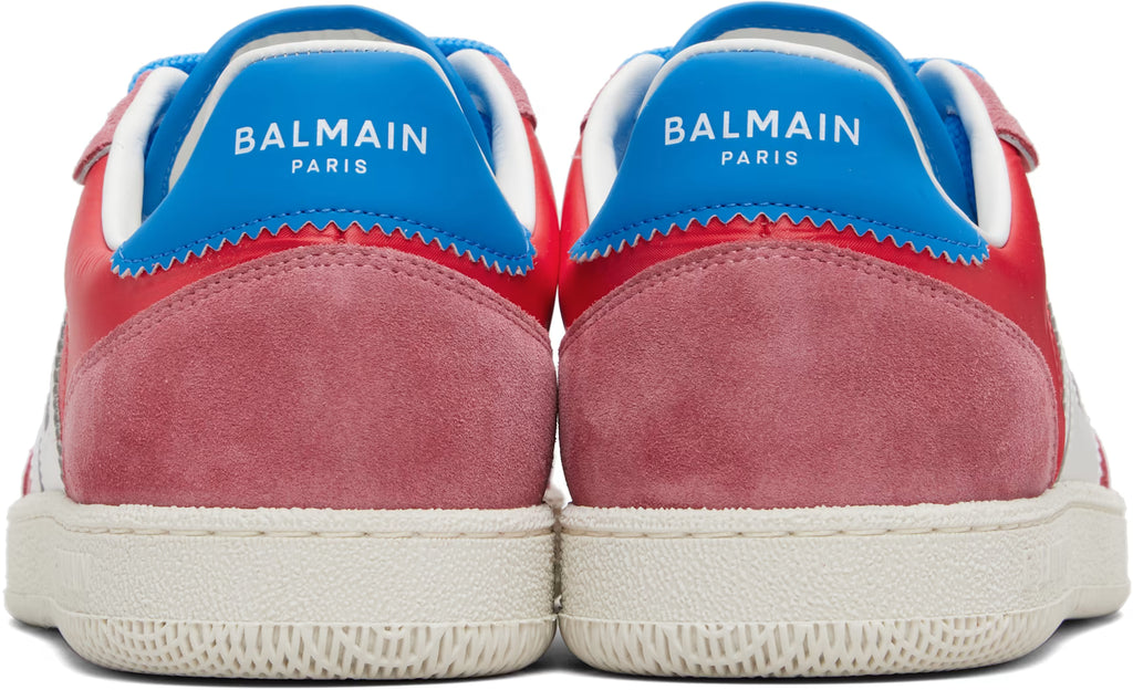 Balmain Red Swan Suede & Nylon Sneakers