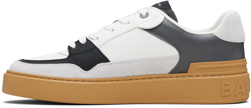 Balmain White & Gray B-Court Flip Sneakers