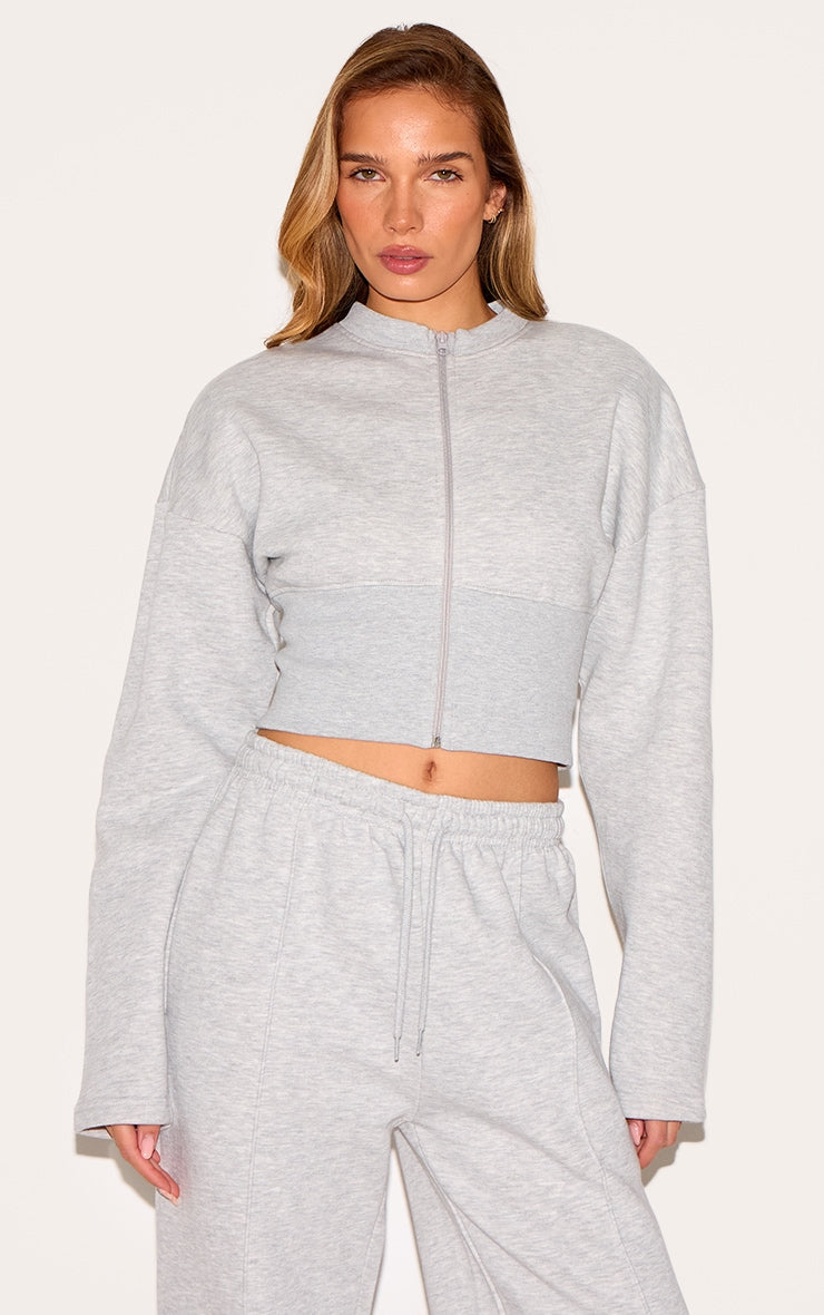 Ash Grey Extreme Cinched Waist Sweatshirt