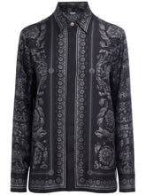 Versace Barocco print silk twill formal shirt