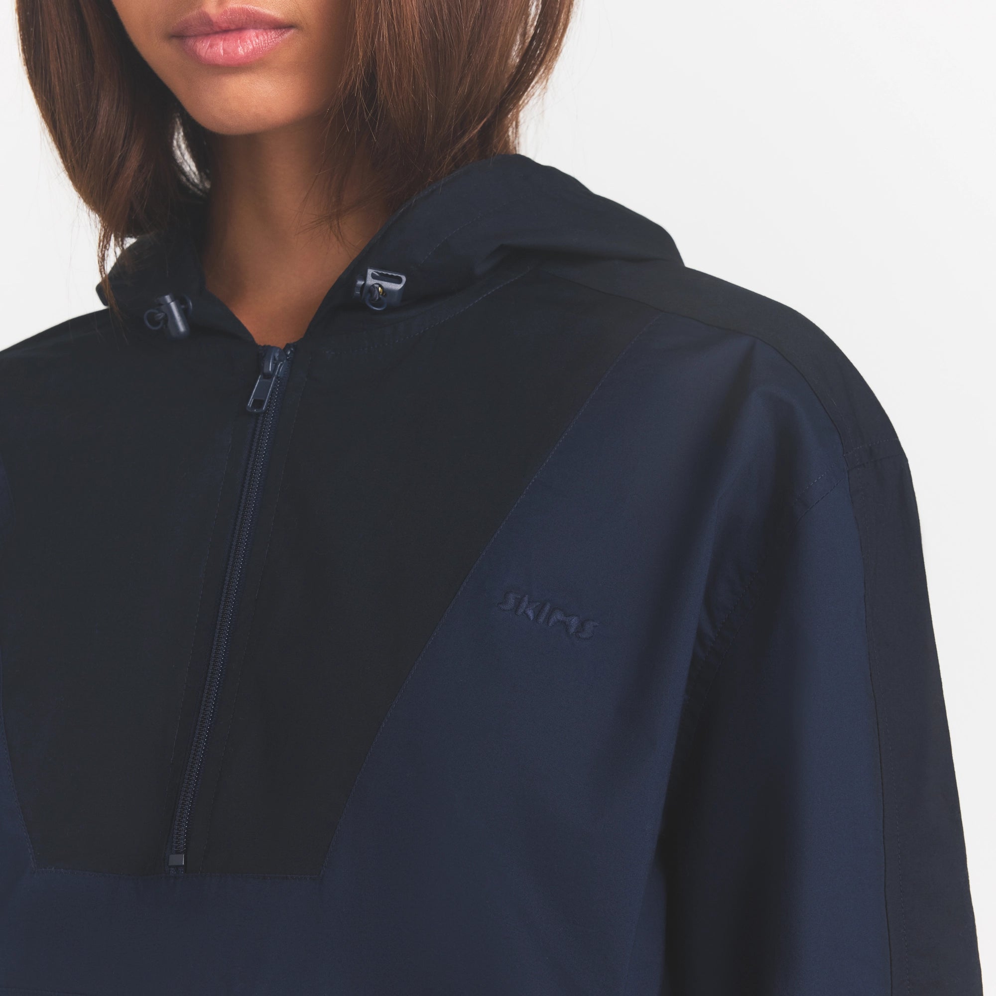 Woven Cotton Half Zip Pullover