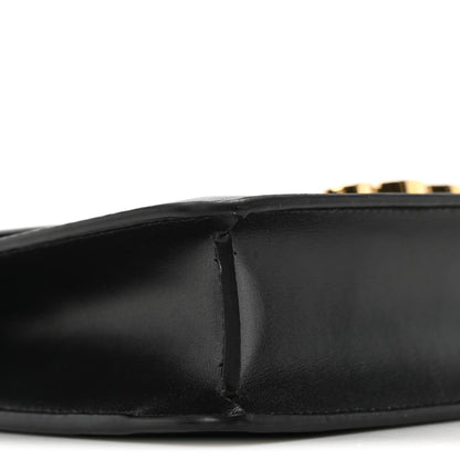Shiny Calfskin Triomphe Margo Wallet on Chain Black