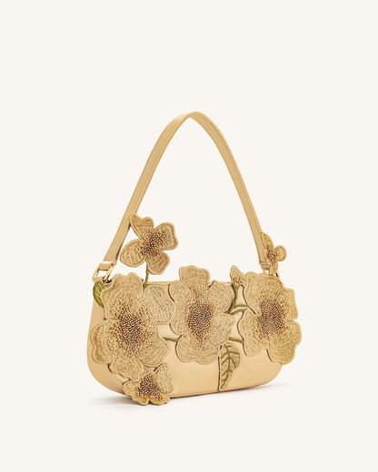 Leona Bead Embellished Shoulder Bag - Light Green
