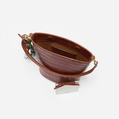 Brown Leather Bucket Bag