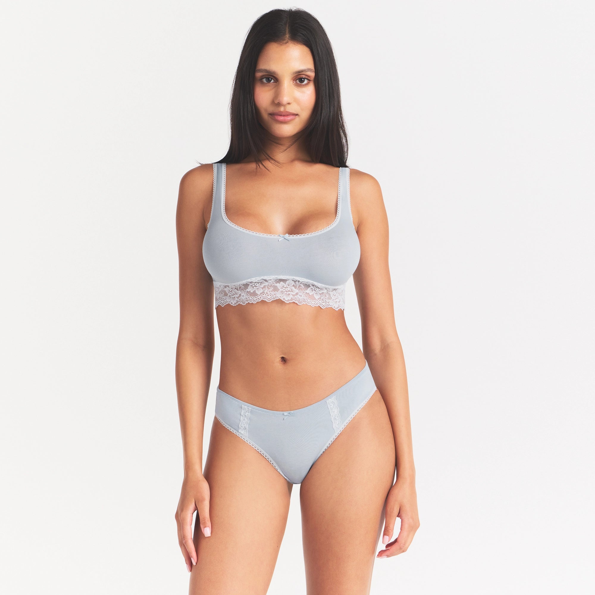 Lightweight Cotton Lace Scoop Bralette