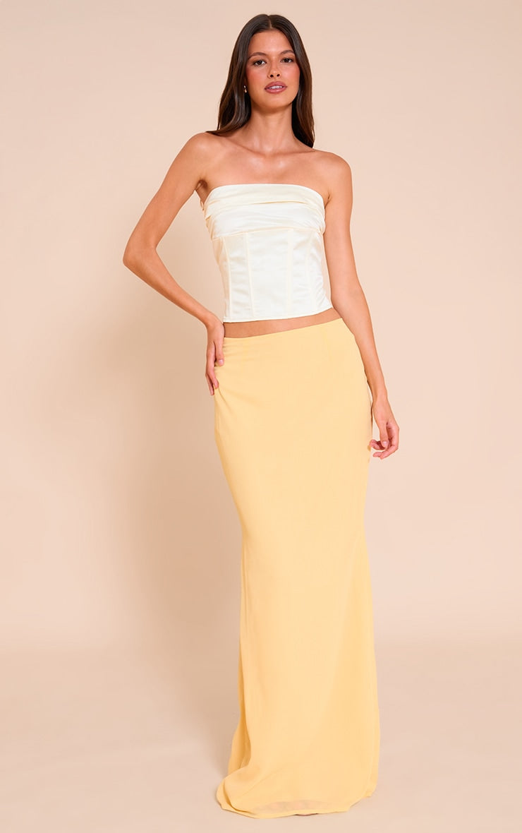 Lemon Chiffon Maxi Skirt
