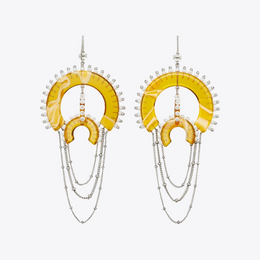 Bead And Resin Chandelier Earrings