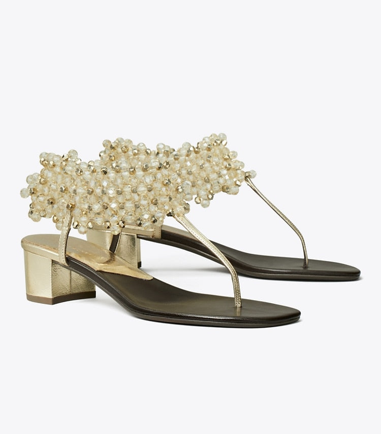 BEADED HEELED SANDAL