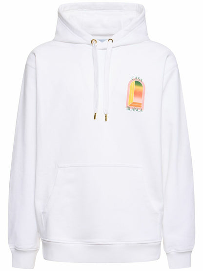 Casablanca Gradient Arch Organic Cotton Hoodie White