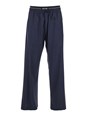 Msgm Blue Pants with Logo Band and Drawstring Waist in Cotton Man