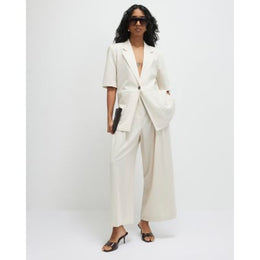 Beige Ankle Grazer Tailored Trousers