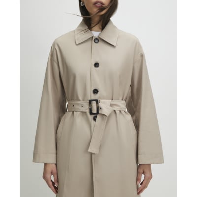 Beige Belted Trench Coat