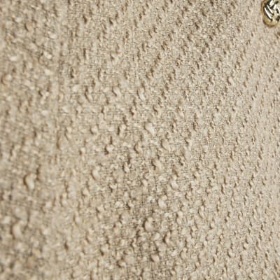 Beige Boucle Fringed Shorts