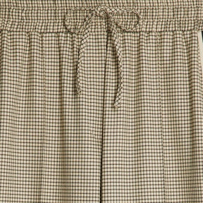Beige Check Side Stripe Tailored Joggers