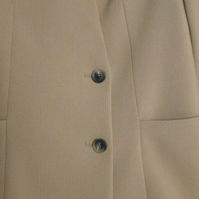 Beige Collarless Blazer