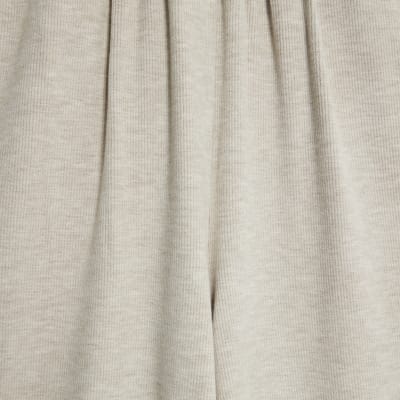 Beige Cosy Wide Leg Trousers