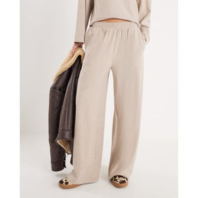 Beige Cosy Wide Leg Trousers
