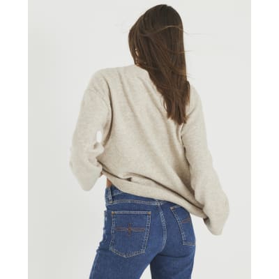 Beige Crew Neck Jumper