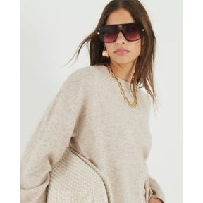 Beige Crew Neck Jumper