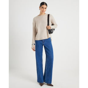 Beige Curved Hem Jumper