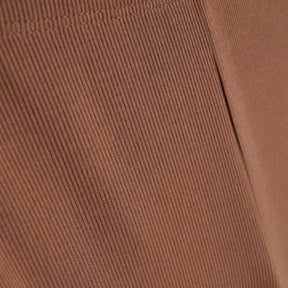 Beige High Waisted Ribbed Flare Leggings