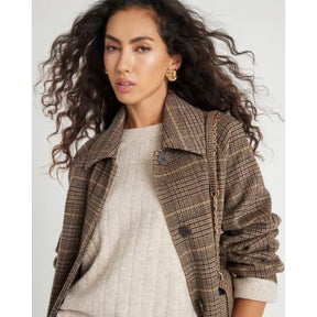 Beige Knit Crew Neck Ribbed Jumper