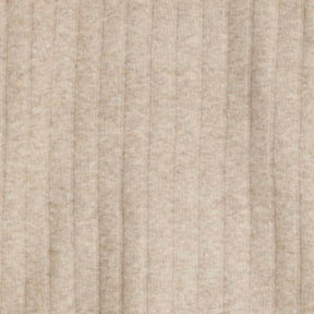 Beige Knit Crew Neck Ribbed Jumper