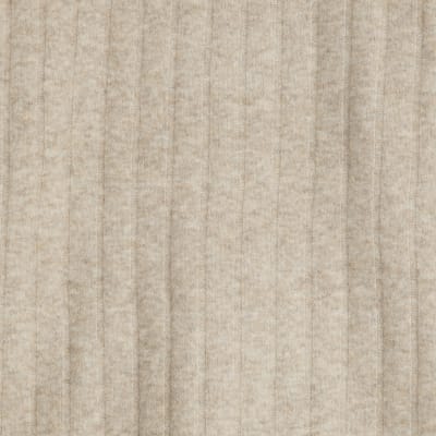 Beige Knit Crew Neck Ribbed Jumper