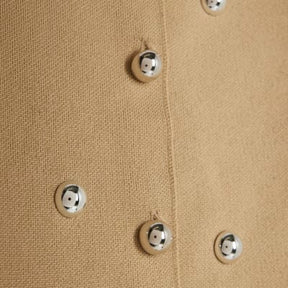 Beige Knitted Studded Cardigan