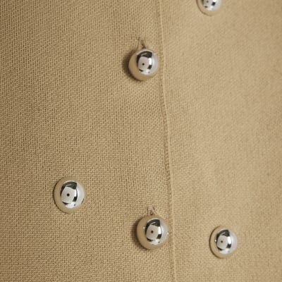Beige Knitted Studded Cardigan
