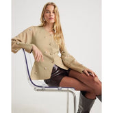 Beige Knitted Studded Cardigan