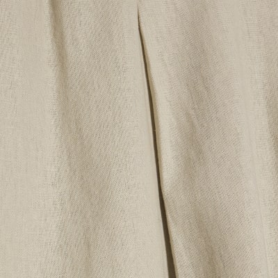Beige Linen Blend Tailored Joggers
