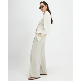 Beige Linen Blend Tailored Joggers