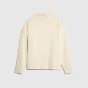 Beige Long Sleeve High Neck Neoprene Top