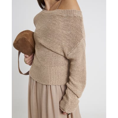 Beige Long Sleeve Hybrid Midi Dress