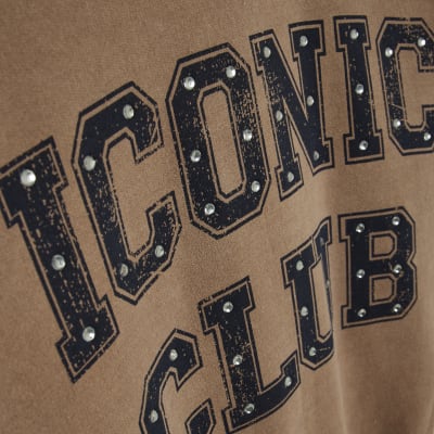 Beige Long Sleeve Iconic Club Sweatshirt