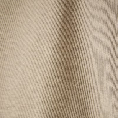 Beige Long Sleeve Scallop Trim Top