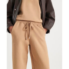 Beige Neoprene Diamante Embellished Joggers